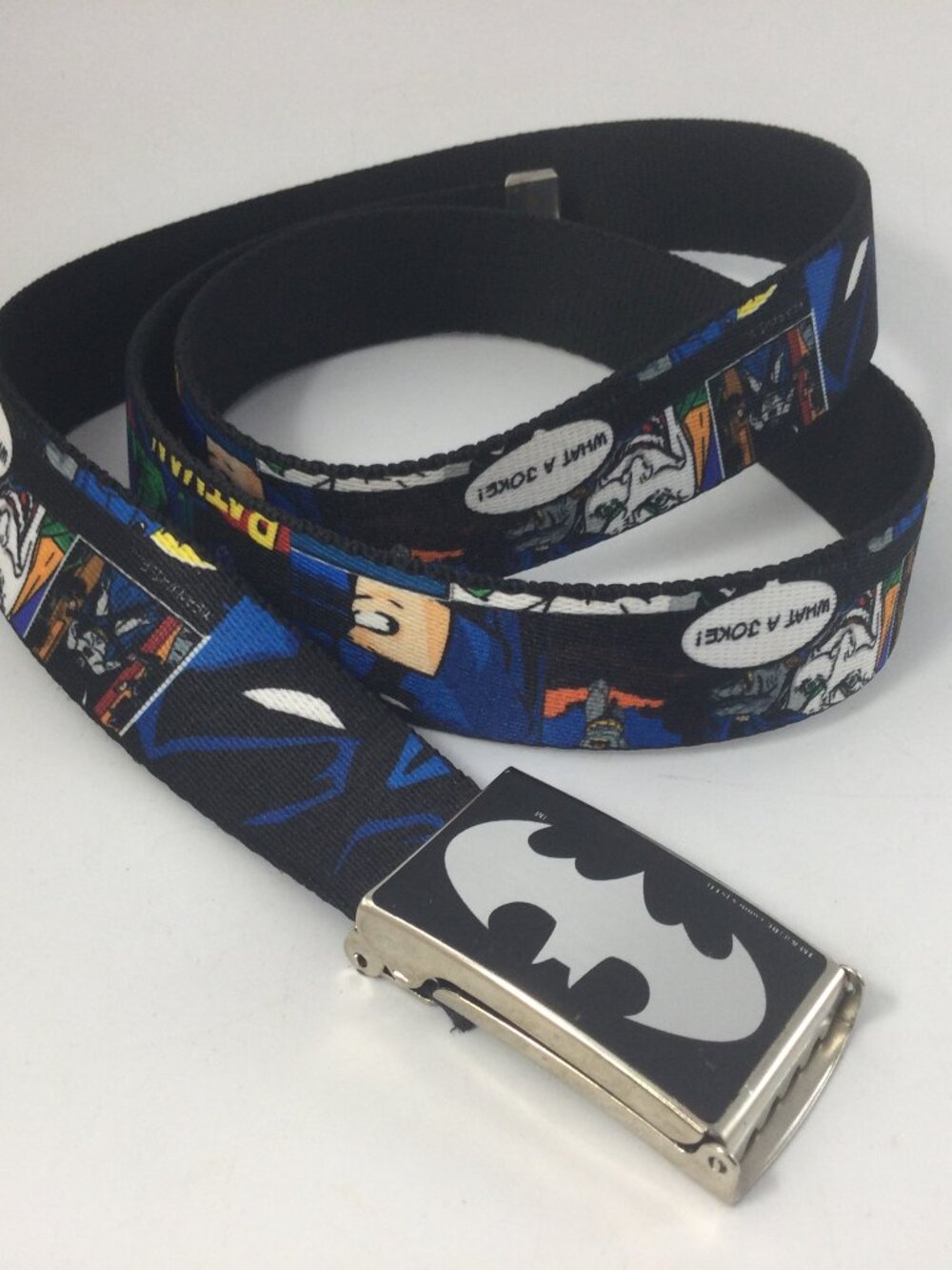 Buckle Down Belt Batman Joker Comic Collage Pattern Fabric Metal One Size READ
